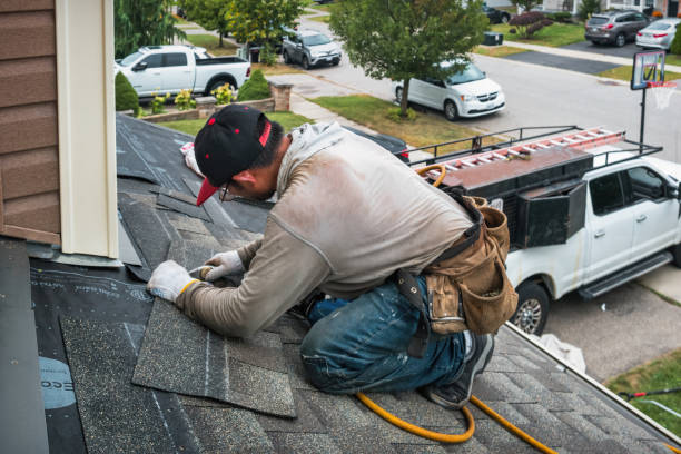 Professional Roofing technician working in New Bloomington, OH